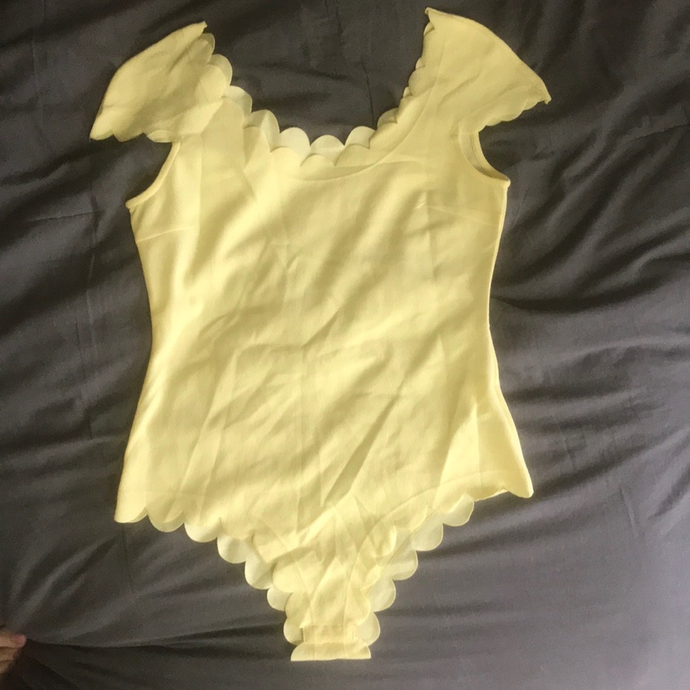 Yellow Scalloped Bodysuit